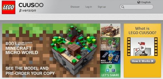 Screenshot des LEGO Cuusoo Portals mit dem Minecraft LEGO Bausatz
