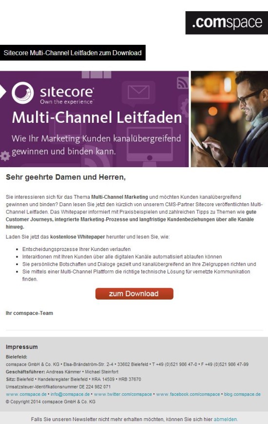 Newsletter Sitecore Multi-Channel Leitfaden