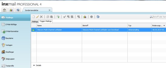 Inxmail Triggermailing anlegen