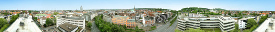 Klicken für eine größere Ansicht des Bielefeld Panoramas. Fotografiert mit Dermandar auf iPhone 5S