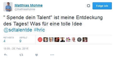 HRIC-Tweet-Spende-dein-Talent-Matthias-Mohme
