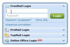 Passwort hinzufügen am Beispiel von gmx.de
