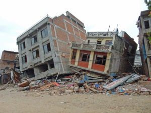 Zerstörte Häuser in Kathmandu