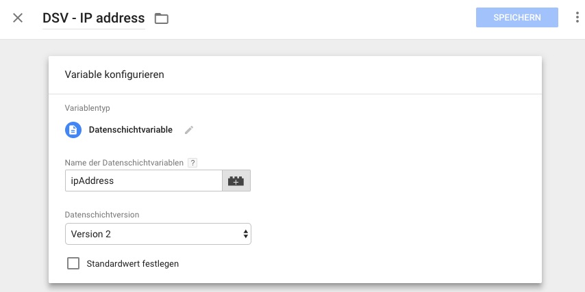 Google Tag Manager - Datenschichtvariable