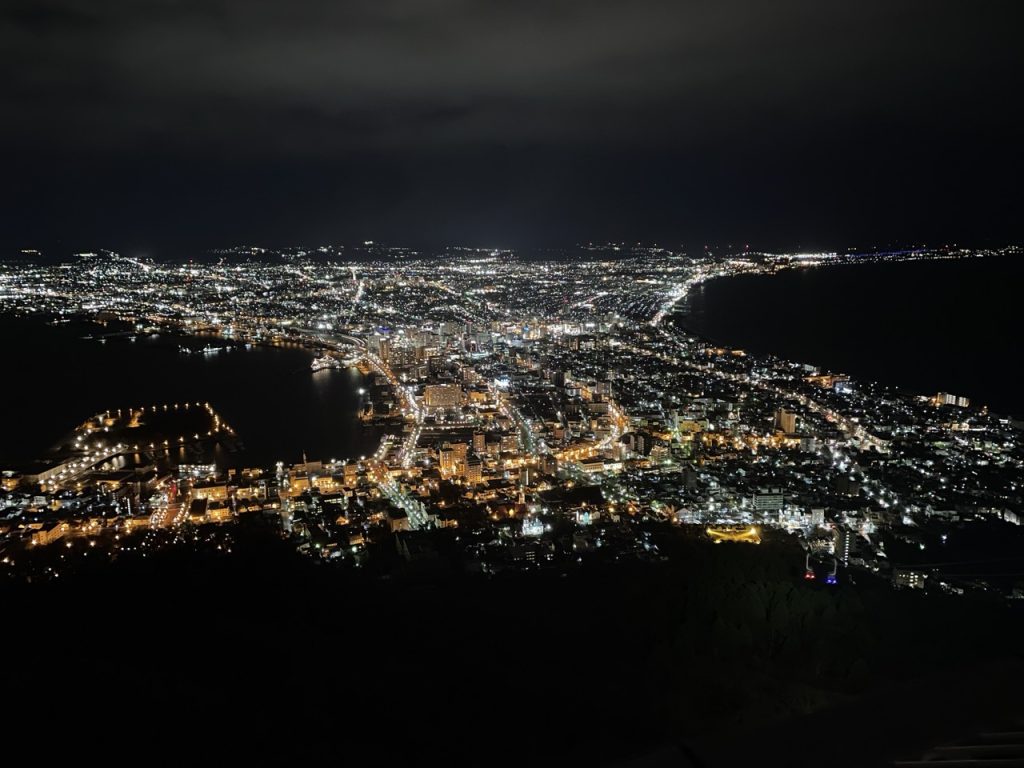 Blick auf Hakodate bei Nacht